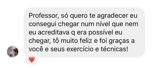 Mensagem de aluno do Soltando a Voz em 30 Dias