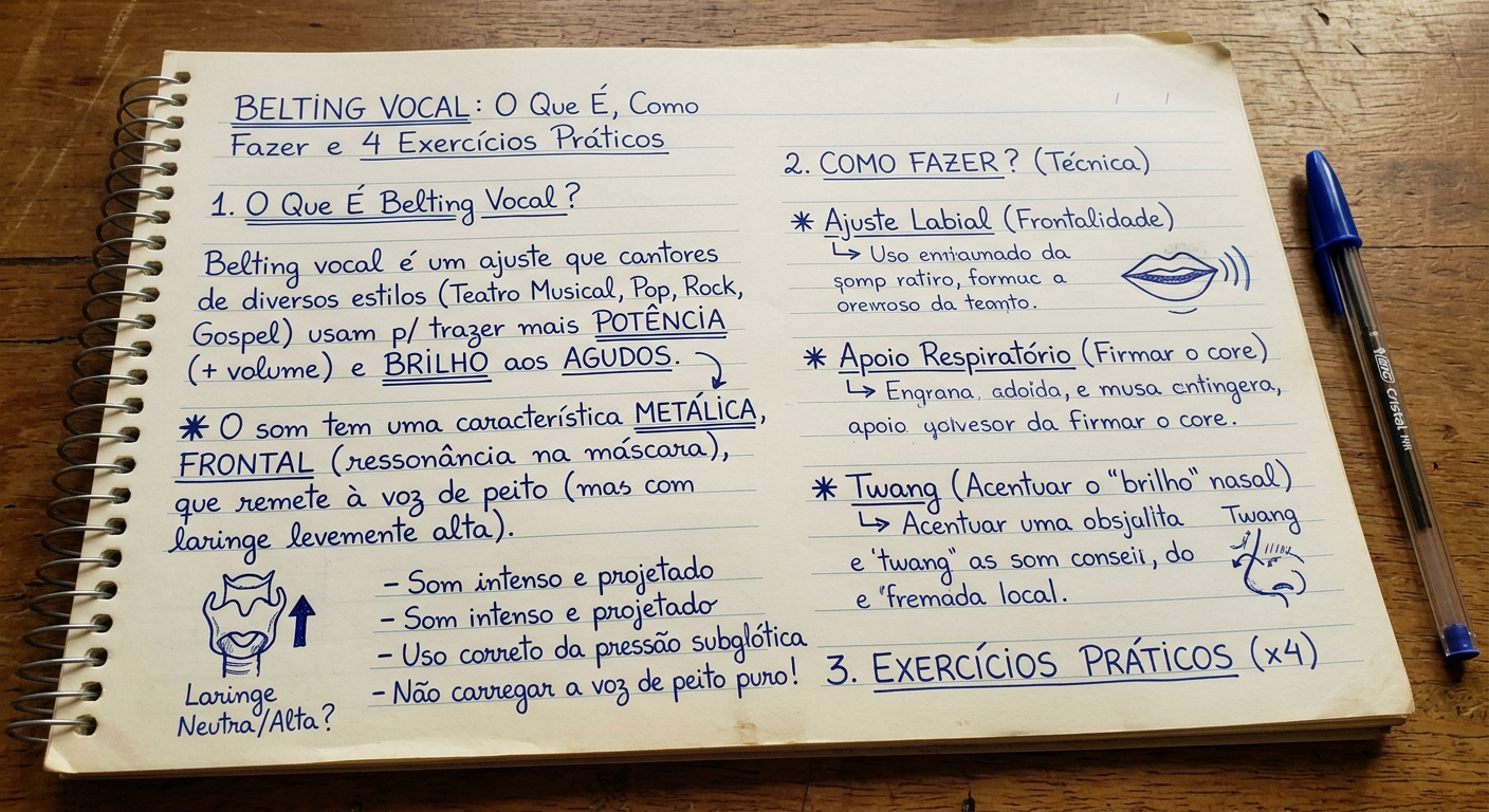 Belting Vocal: O Que É, Como Fazer e 4 Exercícios Práticos