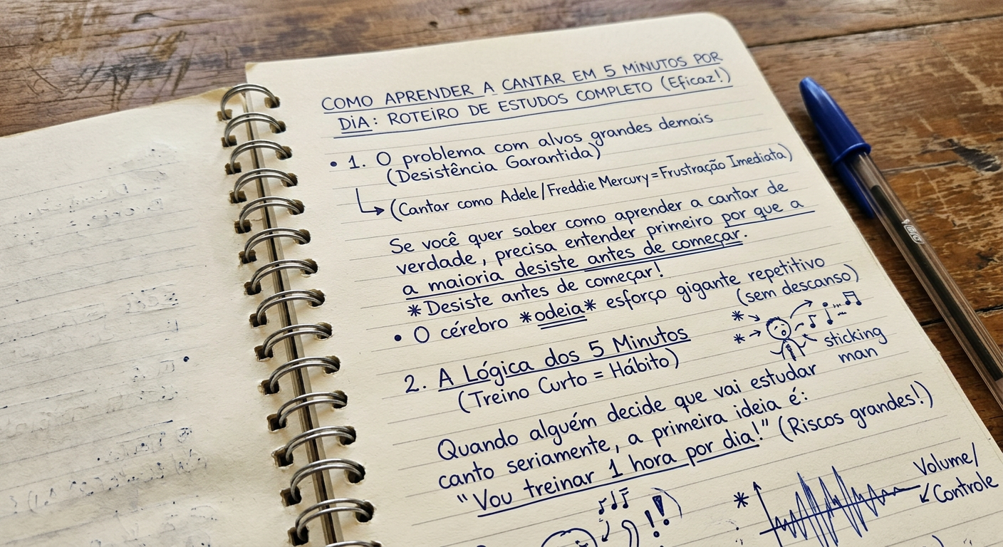 Como Aprender a Cantar em 5 Minutos por Dia: Roteiro de Estudos Completo