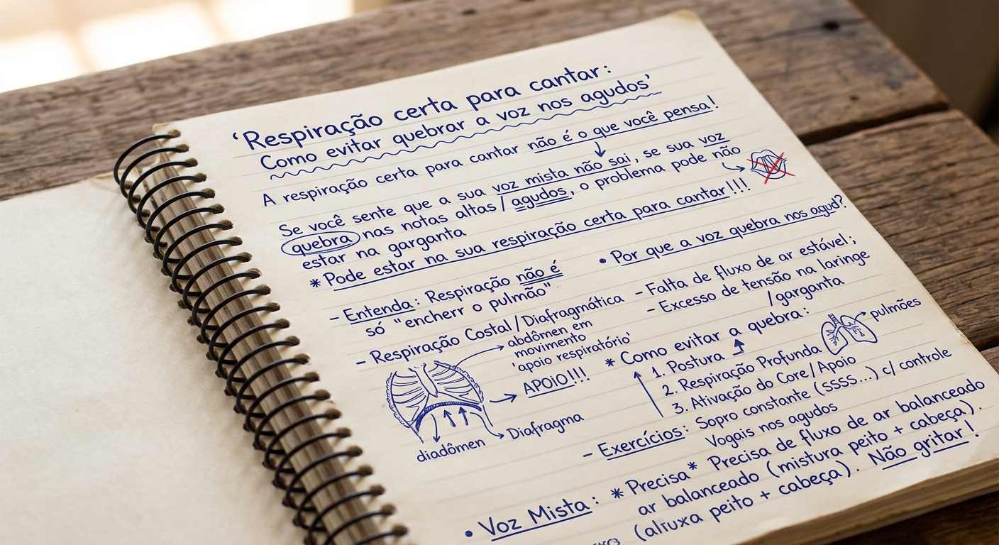 Respiração certa para cantar: Como evitar quebrar a voz nos agudos
