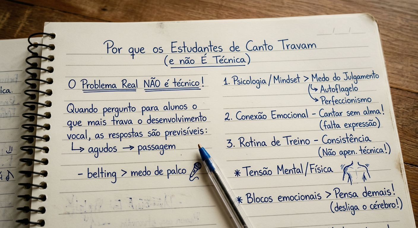 Por Que os Estudantes de Canto Travam (e Não É Técnica)