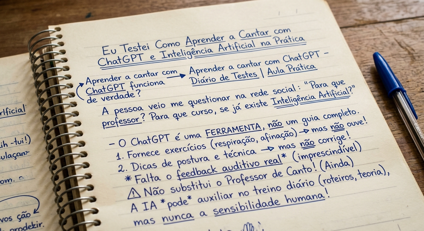 Eu Testei Como Aprender a Cantar com ChatGPT e Inteligência Artificial na Prática