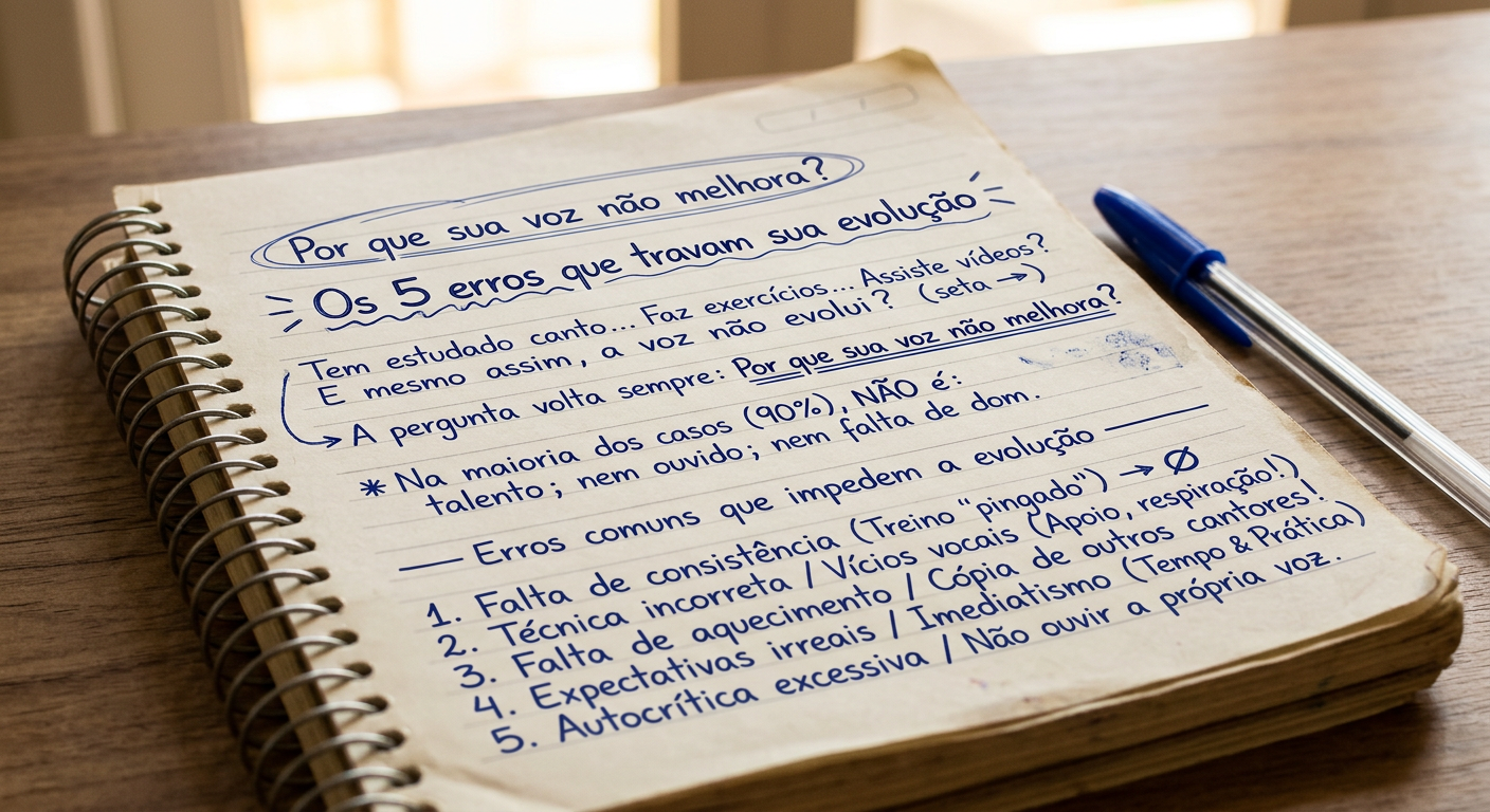 Por que sua voz não melhora? Os 5 erros que travam sua evolução
